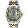 Image 1 : Rolex Mens Two Tone 14KT Yellow Gold Emerald and Diamond Datejust Wristwatch