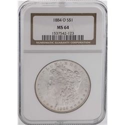 1884-O $1 Morgan Silver Dollar Coin NGC MS64