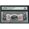 Image 1 : 1901 $10 Bison Legal Tender U.S. Currency Note PMG Choice Extremely Fine 45