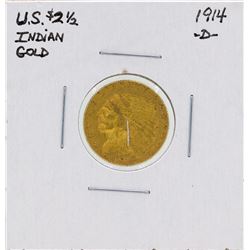 1914-D $2 1/2 Indian Head Quarter Eagle Gold Coin