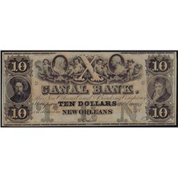 1800s $10 Canal Bank New Orleans Obsolete Bank Note