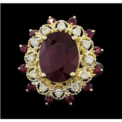 14KT Yellow Gold 10.32ctw Ruby and Diamond Ring