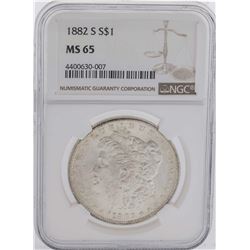 1882-S $1 Morgan Silver Dollar Coin NGC MS65
