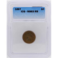 1897 Indian Head Cent Coin ICG MS63RB