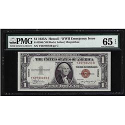 1935A $1 Silver Certificate WWII Emergency Hawaii Note PMG Gem Uncirculated 65EP