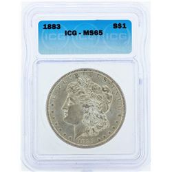 1883 $1 Morgan Silver Dollar Coin ICG MS65