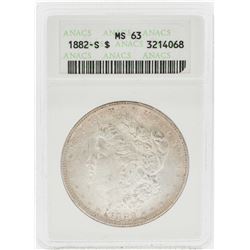 1882-S $1 Morgan Silver Dollar Coin ANACS MS63