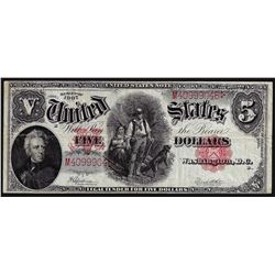 1907 $5 Legal Tender Woodchopper Note