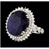 Image 2 : 14KT White Gold 12.62ct Sapphire and Diamond Ring