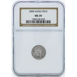 2005 $10 American Platinum Eagle Coin NGC MS70
