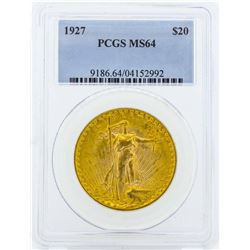 1927 $20 St. Gaudens Double Eagle Gold Coin PCGS MS64