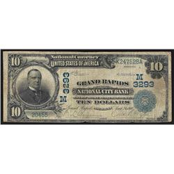 1902 $10 Grand Rapids Michigan National City Bank Note