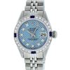 Image 1 : Rolex Stainless Steel 0.70ctw Sapphire and Diamond Datejust Ladies Wristwatch