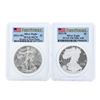 Image 1 : Lot of (2) 2012 $1 American Silver Eagle Coins PCGS MS70 & PR70DCAM