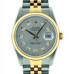 Rolex Mens 18KT Two Tone DateJust Wristwatch
