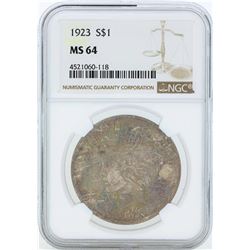 1923 $1 Peace Silver Dollar Coin NGC MS64
