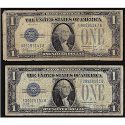 Lot of (2) 1928A $1 Silver Certificate Funnyback Notes