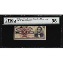 1863 Fifty Cents Fourth Issue Fractional Note PMG AU55