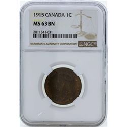 1915 Canada Large Cent Coin NGC MS63BN