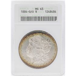 1884-O/O $1 Morgan Silver Dollar Coin ANACS MS63