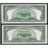Image 2 : Lot of (2) 1953 $5 Silver Certificate Notes