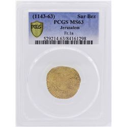1143-63 Islamic Dynasties: Kingdom of Jerusalem Crusaders Gold Coin PCGS MS63