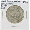 Image 1 : 1936 York County, Maine Tercentenary Commemorative Half Dollar Coin