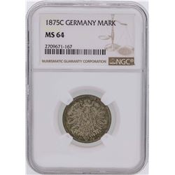 1875C Germany 1 Mark Coin NGC MS64
