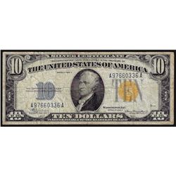 1934A $10 North Africa WWII Emergency Silver Certificate Note