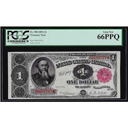 1891 $1 Treasury Note PCGS Gem New 66PPQ