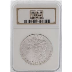 1882-S $1 Morgan Silver Dollar Coin NGC MS64