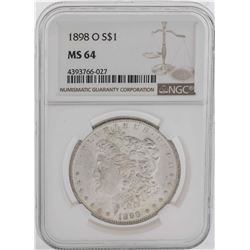 1898-O $1 Morgan Silver Dollar Coin NGC MS64
