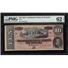 Image 1 : 1864 $10 Confederate States of America Note PMG Uncirculated 62EPQ