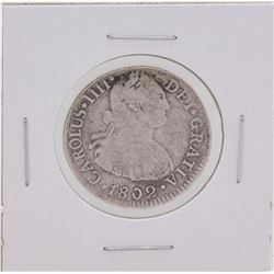 1802 Peru 2 Reales Silver Coin