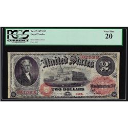 1875 $2 Legal Note PCGS Very Fine 20