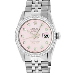 Rolex Mens Stainless Steel 1.00ctw Diamond Datejust Wristwatch