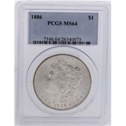 1886 $1 Morgan Silver Dollar Coin PCGS MS64