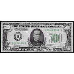 1934A $500 Federal Reserve Note New York