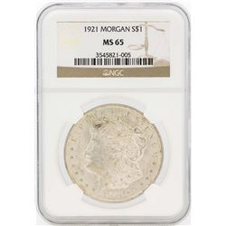1921 $1 Morgan Silver Dollar Coin NGC MS65
