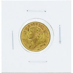 1914B Helvetia Swiss 20 Francs Gold Coin