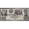 Image 1 : 1840 $50 Republic of Texas Treasury Department Obsolete Note Cut Canceled