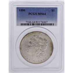 1886 $1 Morgan Silver Dollar Coin PCGS MS64