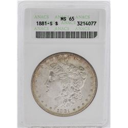 1881-S $1 Morgan Silver Dollar Coin ANACS MS65