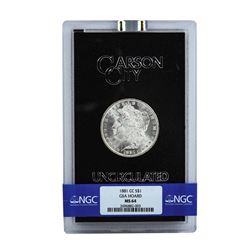 1881-CC $1 Morgan Silver Dollar Coin NGC MS64 GSA w/ Box & COA