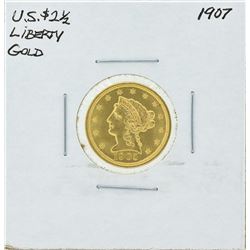 1907 $2 1/2 Liberty Head Quarter Eagle Gold Coin