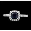 Image 1 : Platinum 1.17ct Sapphire and Diamond Ring