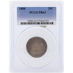 1888 Seated Liberty Proof Quarter Coin PCGS PR63
