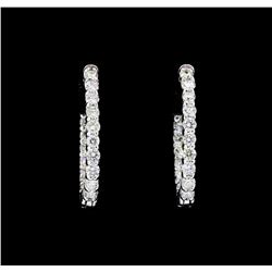 14KT White Gold 2.00ctw. Diamond Hoop Earrings