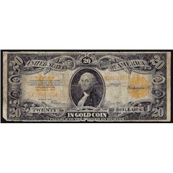 1922 $20 Gold Certificate Note