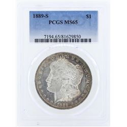 1889-S $1 Morgan Silver Dollar Coin PCGS MS65